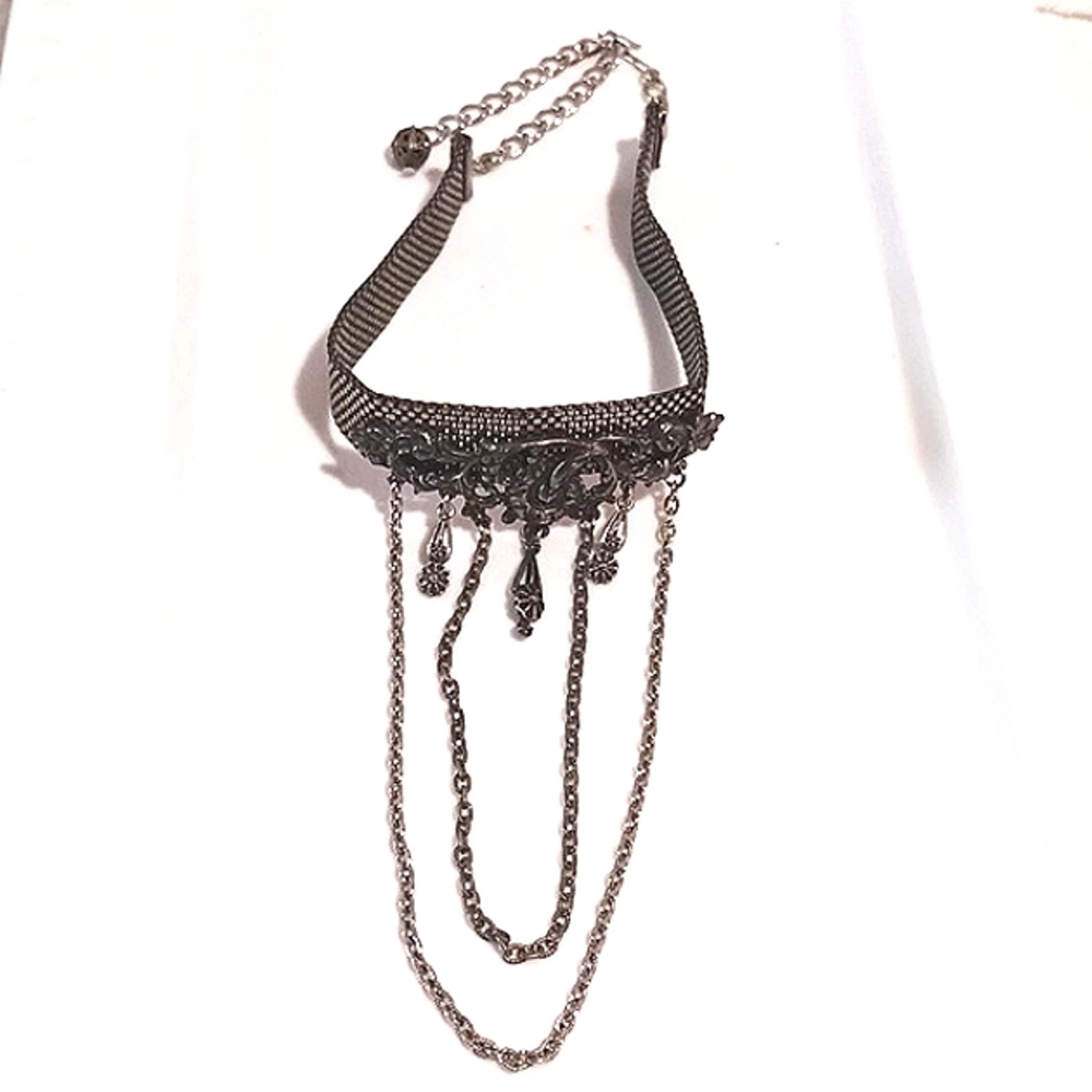 Gorgeous Vintage Mesh Ornate 💜 Choker Necklace ⚜️ - Picture 8 of 10